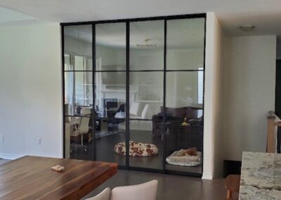 Clear glass sliding doors for office