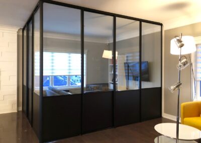 Glass Wall Partition L-Shaped