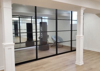 clear glass sliding doors for gym