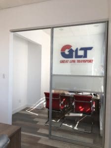 transparent and frosted glass office sliding doors